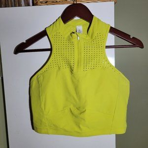 Lululemon unleash strength long line cropped bra neon yellow/green Size 10